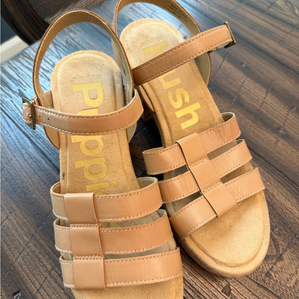 Hush Puppies Tan Multi-Strap Leather Sandals - Women